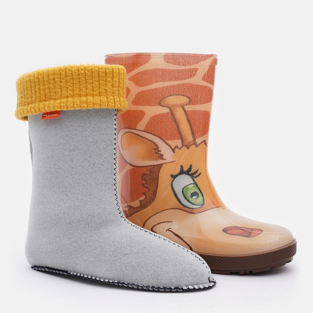 Dětské zateplené holínky Demar HAWAI LUX PRINT 0048 AK žirafa